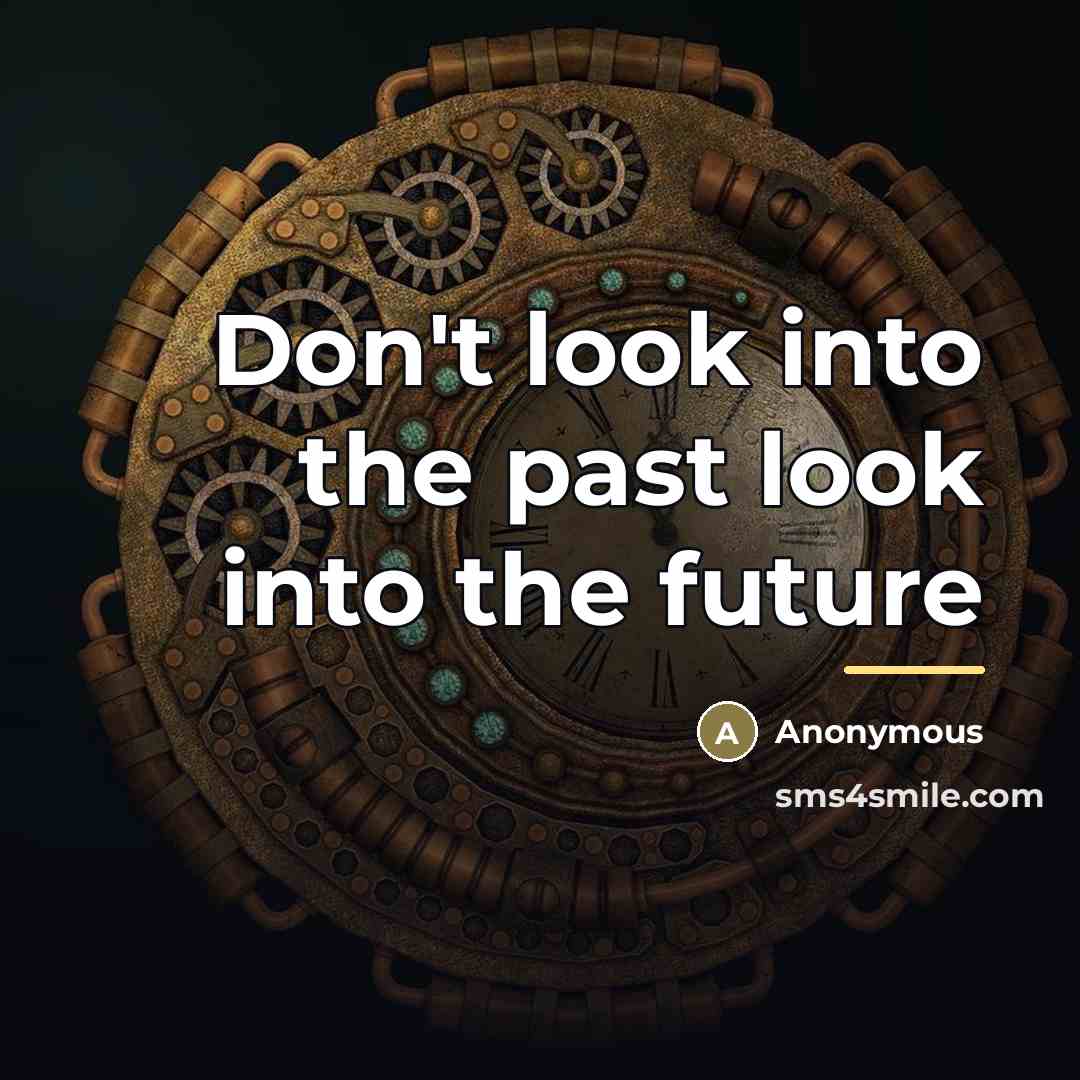 “Don't look into the past look into the future…” quote by Anonymous
