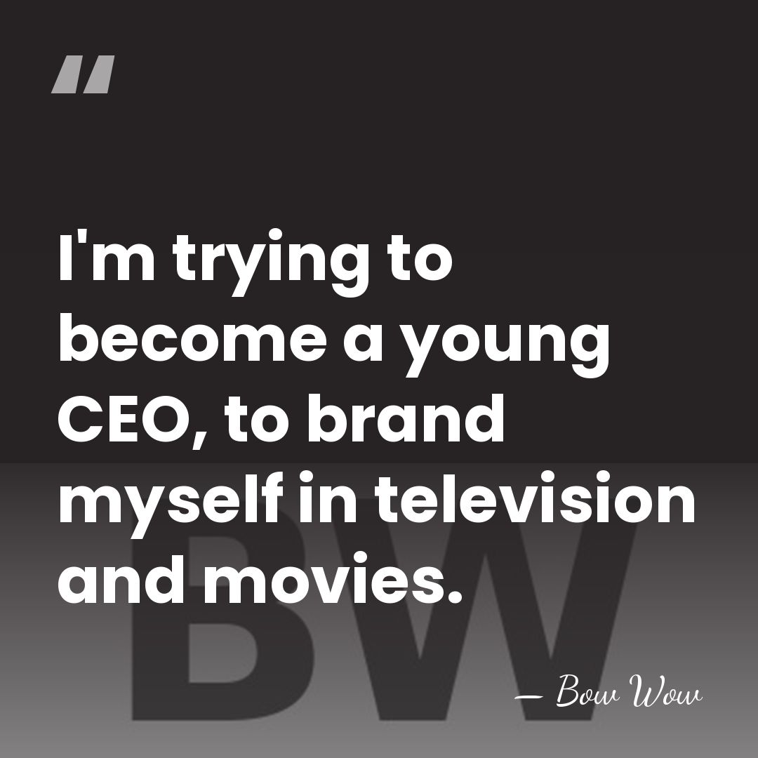 I'm trying to become a young CEO, to brand myself in television&hellip; - Bow Wow
