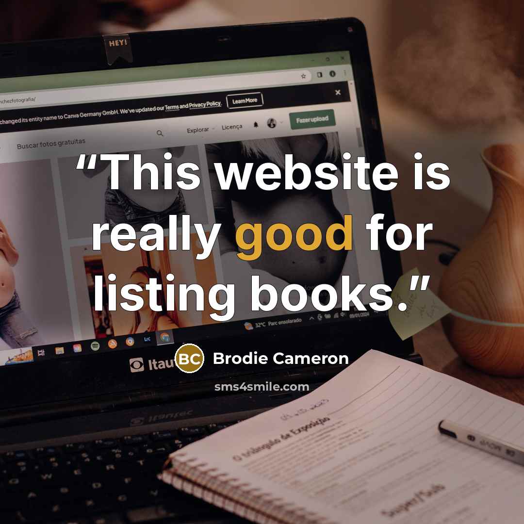 “This website is really good for listing books.” quote by Brodie Cameron
