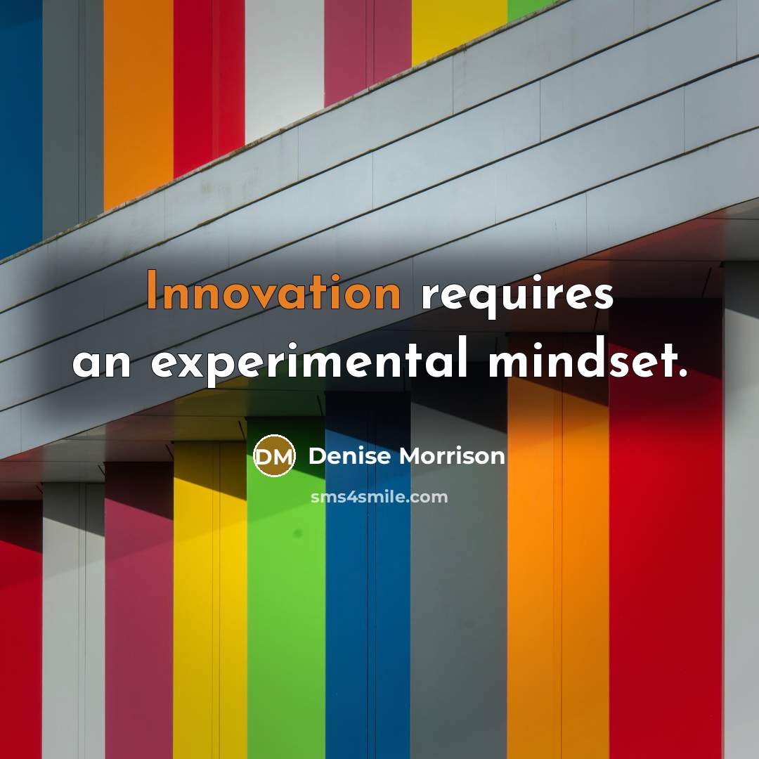 “Innovation requires an experimental mindset.” quote by Denise Morrison