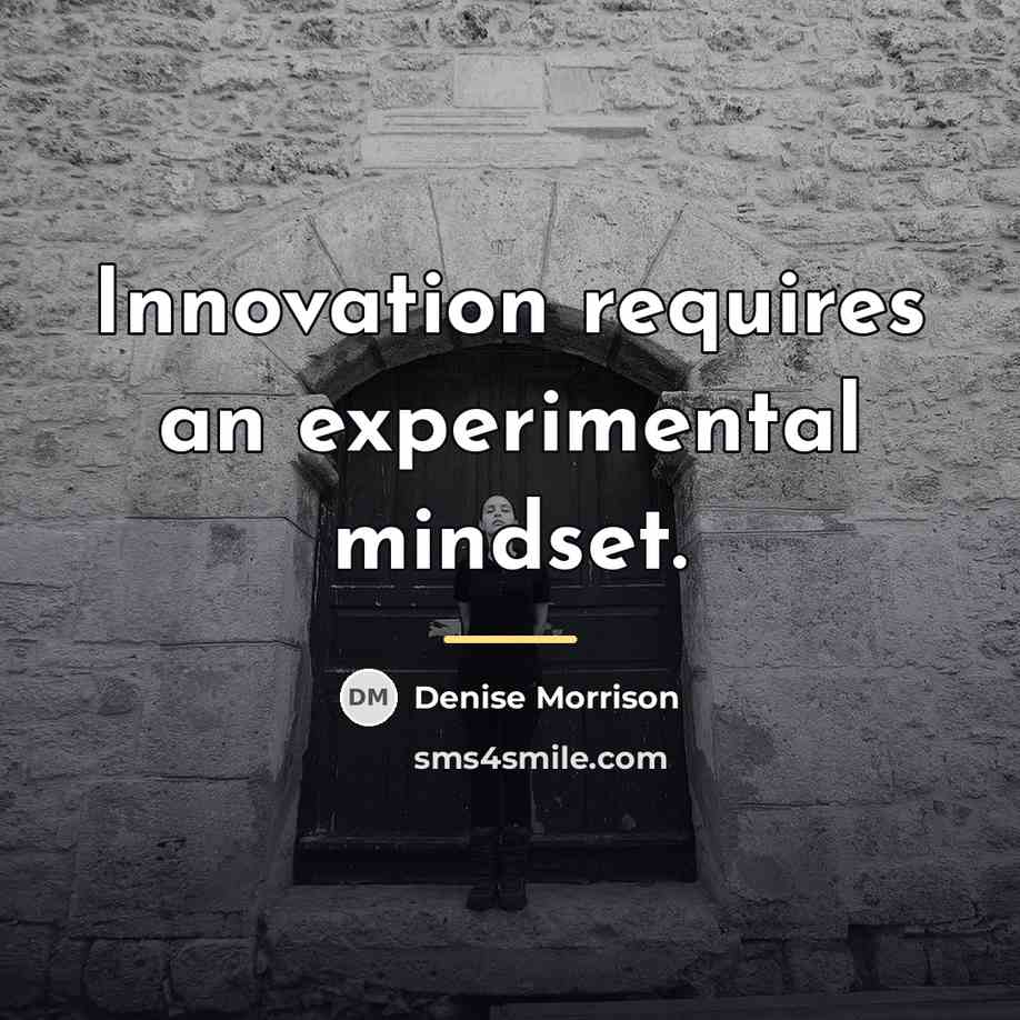 “Innovation requires an experimental mindset.…” quote by Denise Morrison