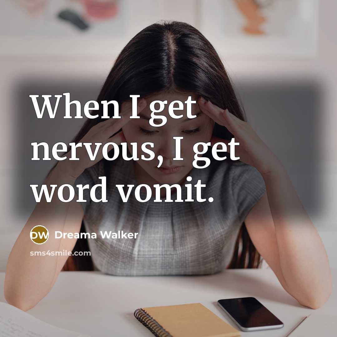 “When I get nervous, I get word vomit.…” quote by Dreama Walker