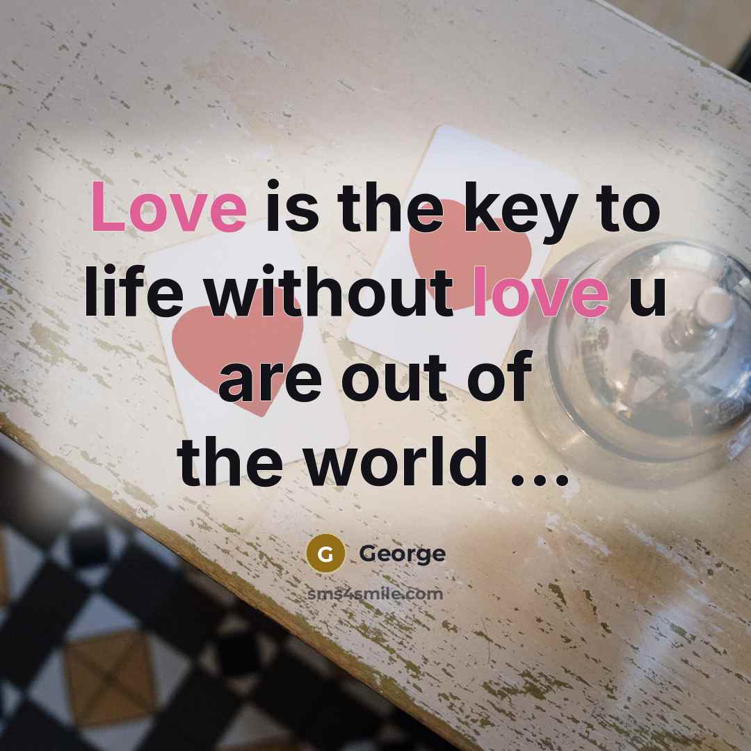 “Love is the key to life without love u are…” quote by George