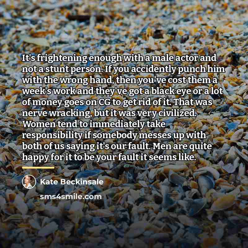 “It's frightening enough with a male actor and not a…” quote by Kate Beckinsale