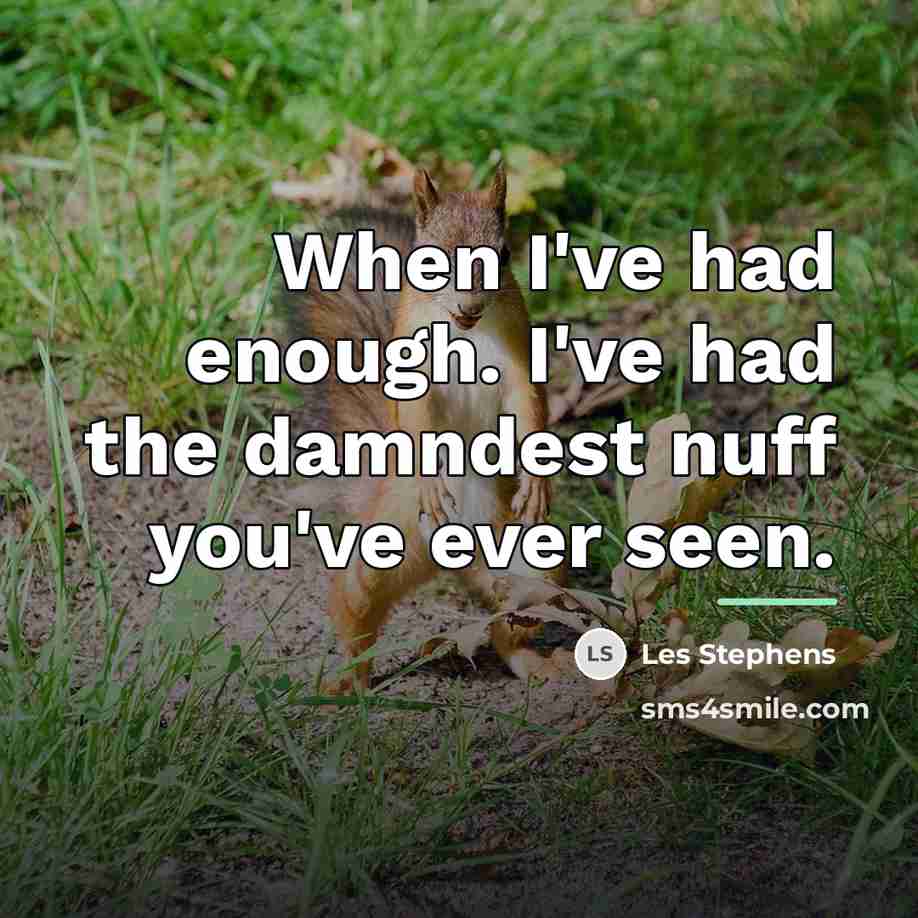 “When I've had enough. I've had the damndest nuff you've…” quote by Les Stephens