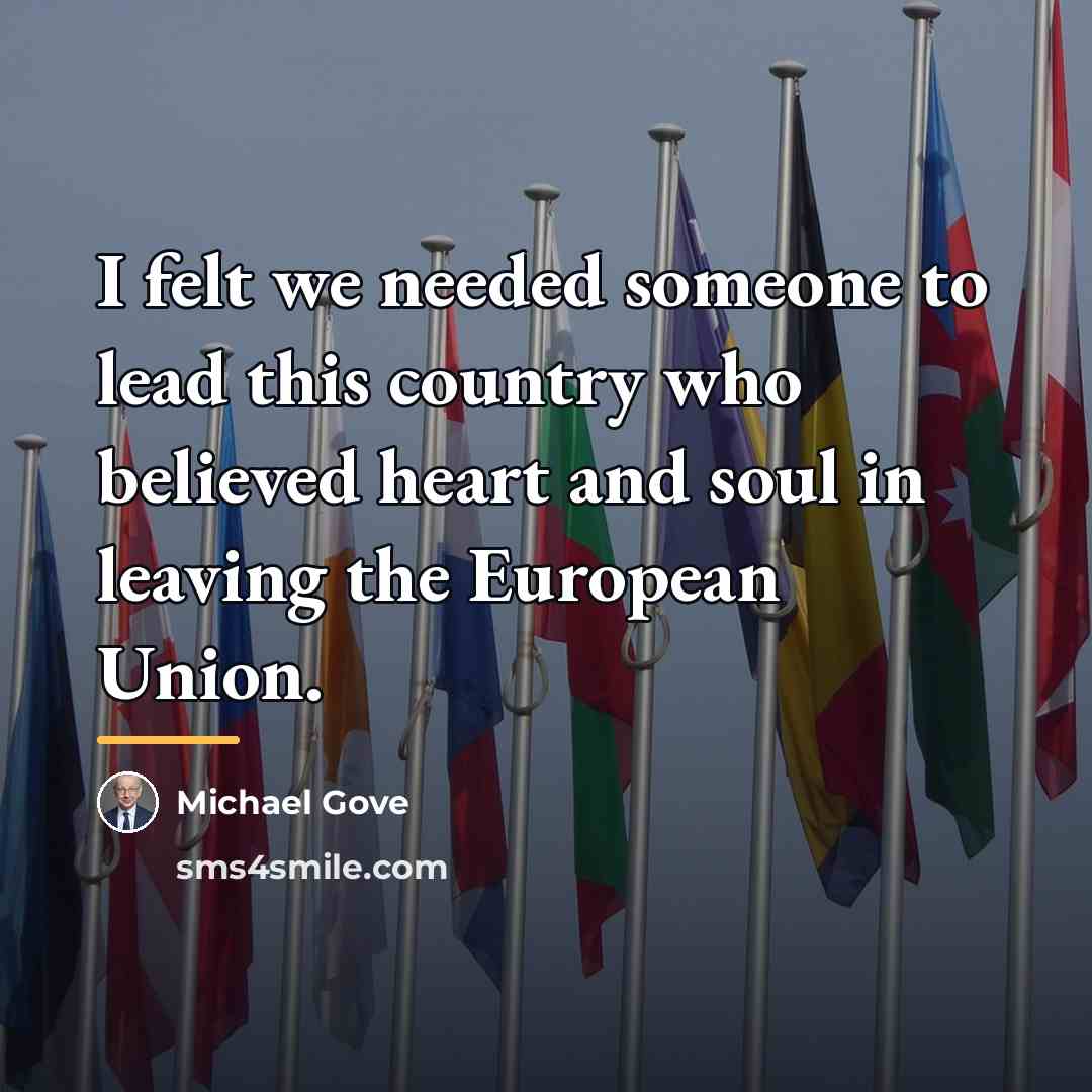 “I felt we needed someone to lead this country who…” quote by Michael Gove