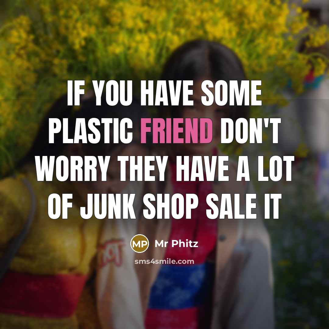 “If you have some PLASTIC friend Don't worry they have…” quote by Mr Phitz