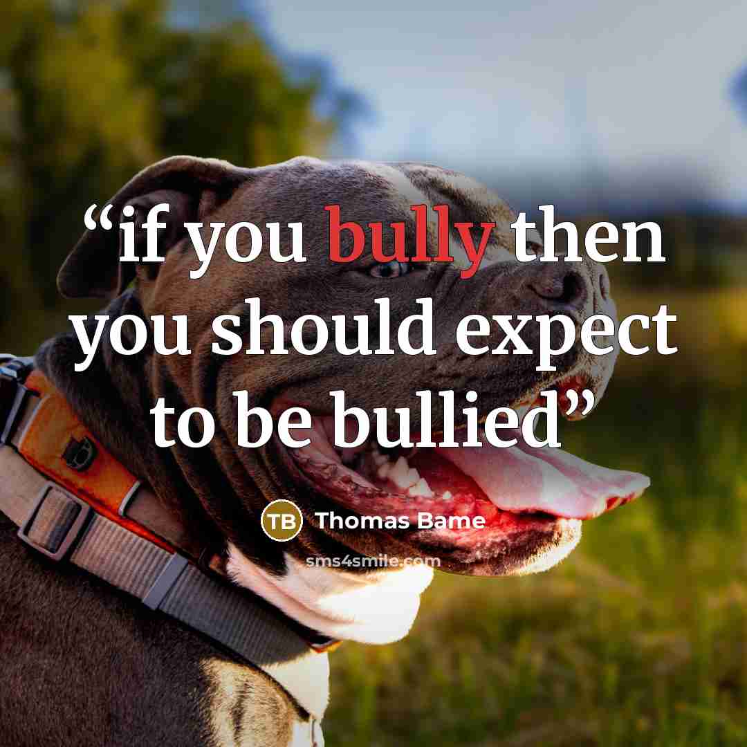 “if you bully then you should expect to be bullied” quote by Thomas Bame