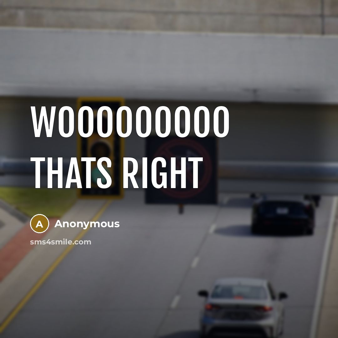 “Wooooooooo thats right” quote by Anonymous