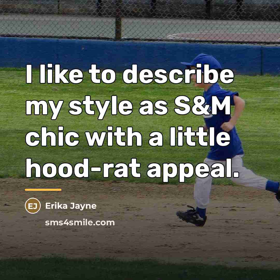 “I like to describe my style as S&M chic with…” quote by Erika Jayne