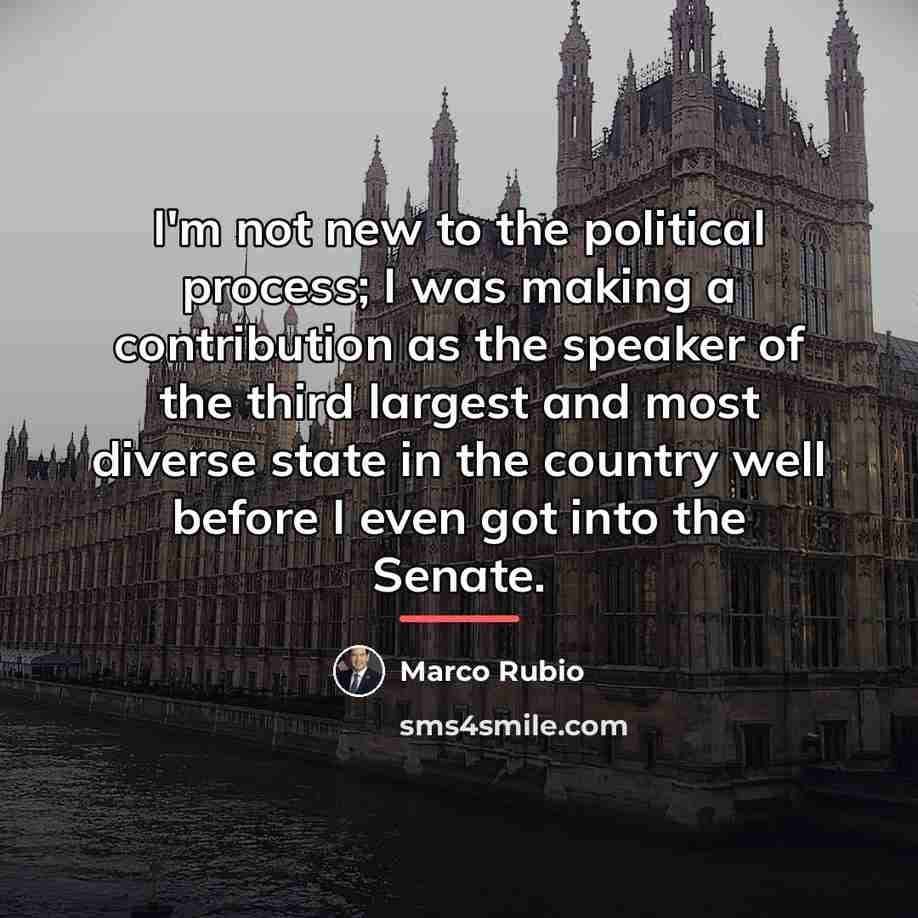 “I'm not new to the political process; I was making…” quote by Marco Rubio