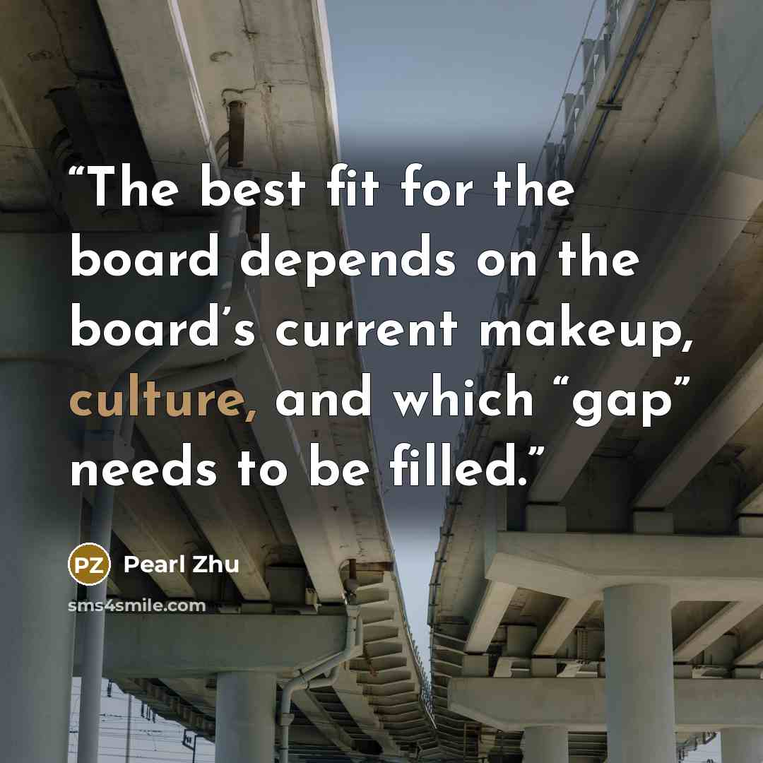 “The best fit for the board depends on the board’s current makeup, culture, and which “gap” needs to be filled.” quote by Pearl Zhu
