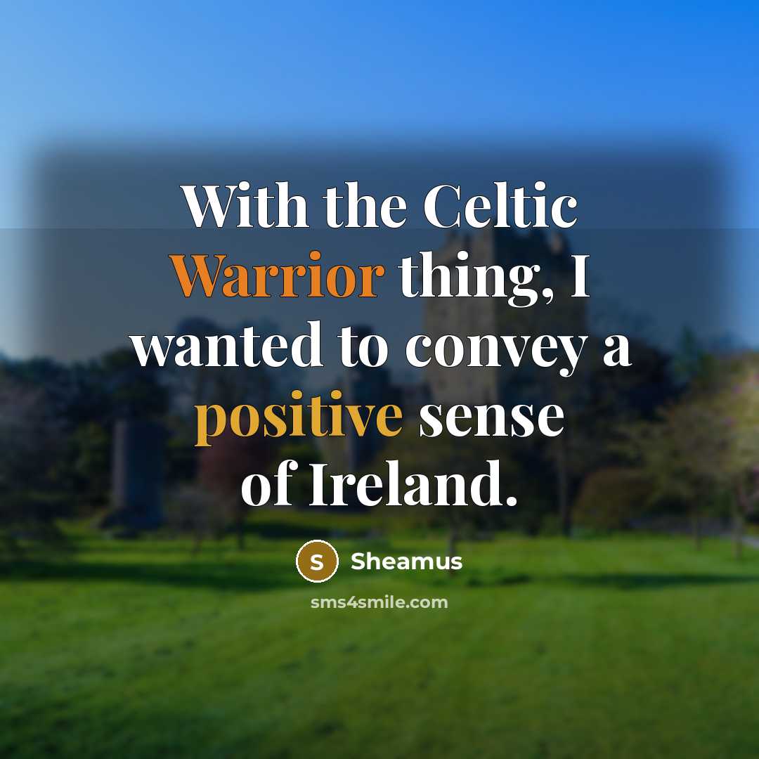 “With the Celtic Warrior thing, I wanted to convey a positive sense of Ireland.” quote by Sheamus