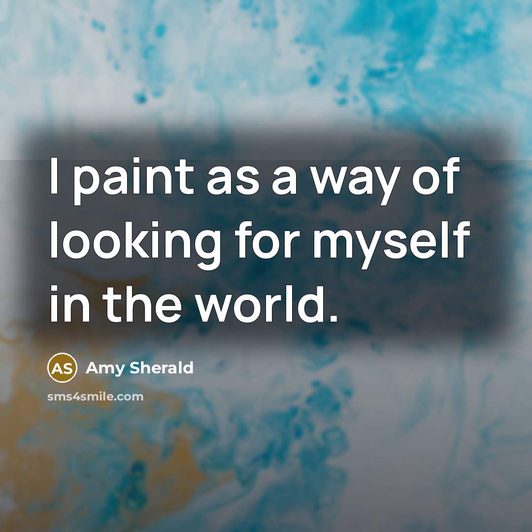 “I paint as a way of looking for myself in the world.” quote by Amy Sherald