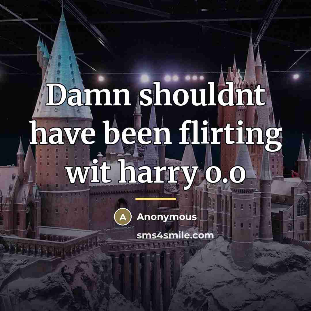 “Damn shouldnt have been flirting wit harry o.o…” quote by Anonymous