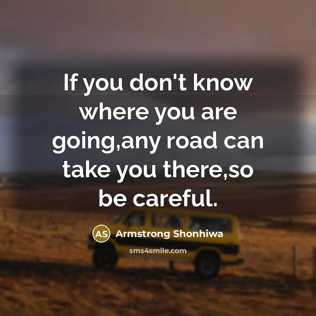 “If you don't know where you are going,any road can…” quote by Armstrong Shonhiwa