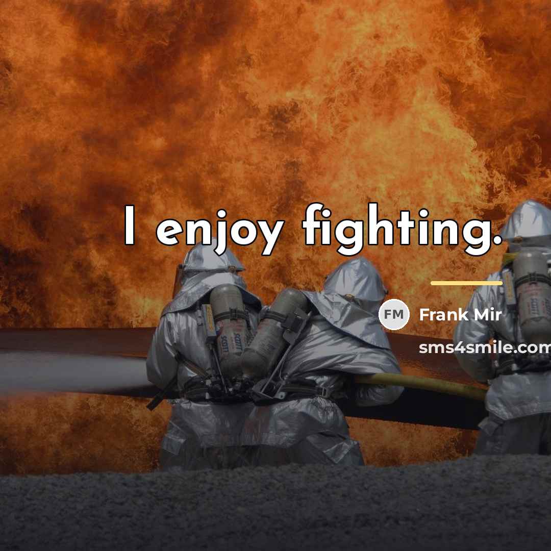 “I enjoy fighting.…” quote by Frank Mir