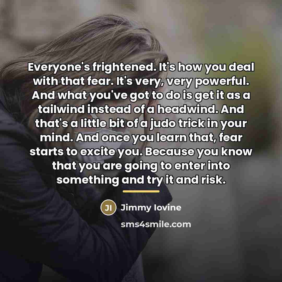 “Everyone's frightened. It's how you deal with that fear. It's…” quote by Jimmy Iovine