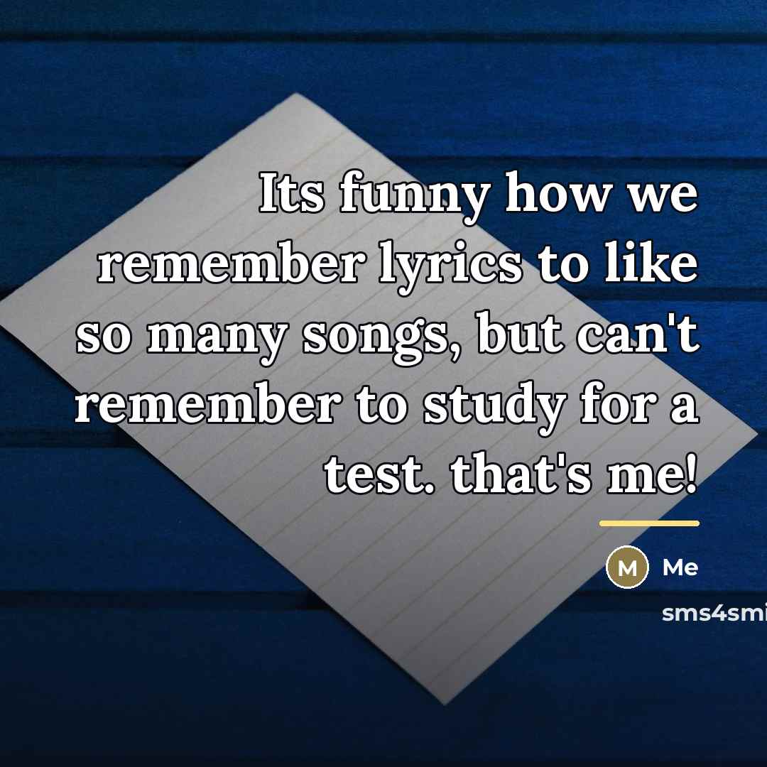 “Its funny how we remember lyrics to like so many…” quote by Me