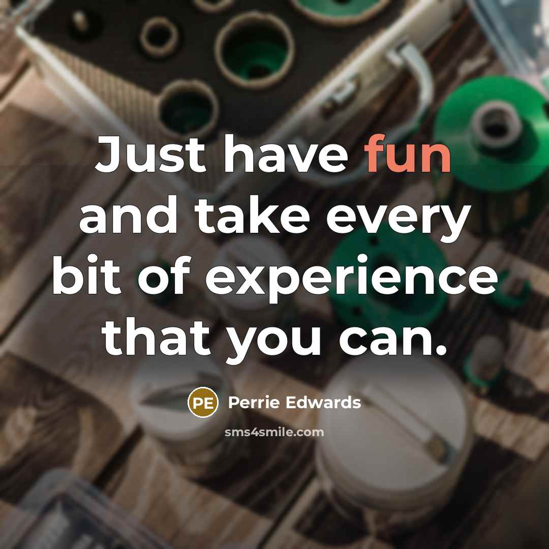 “Just have fun and take every bit of experience that…” quote by Perrie Edwards