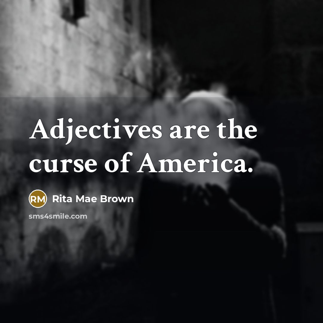 “Adjectives are the curse of America.…” quote by Rita Mae Brown