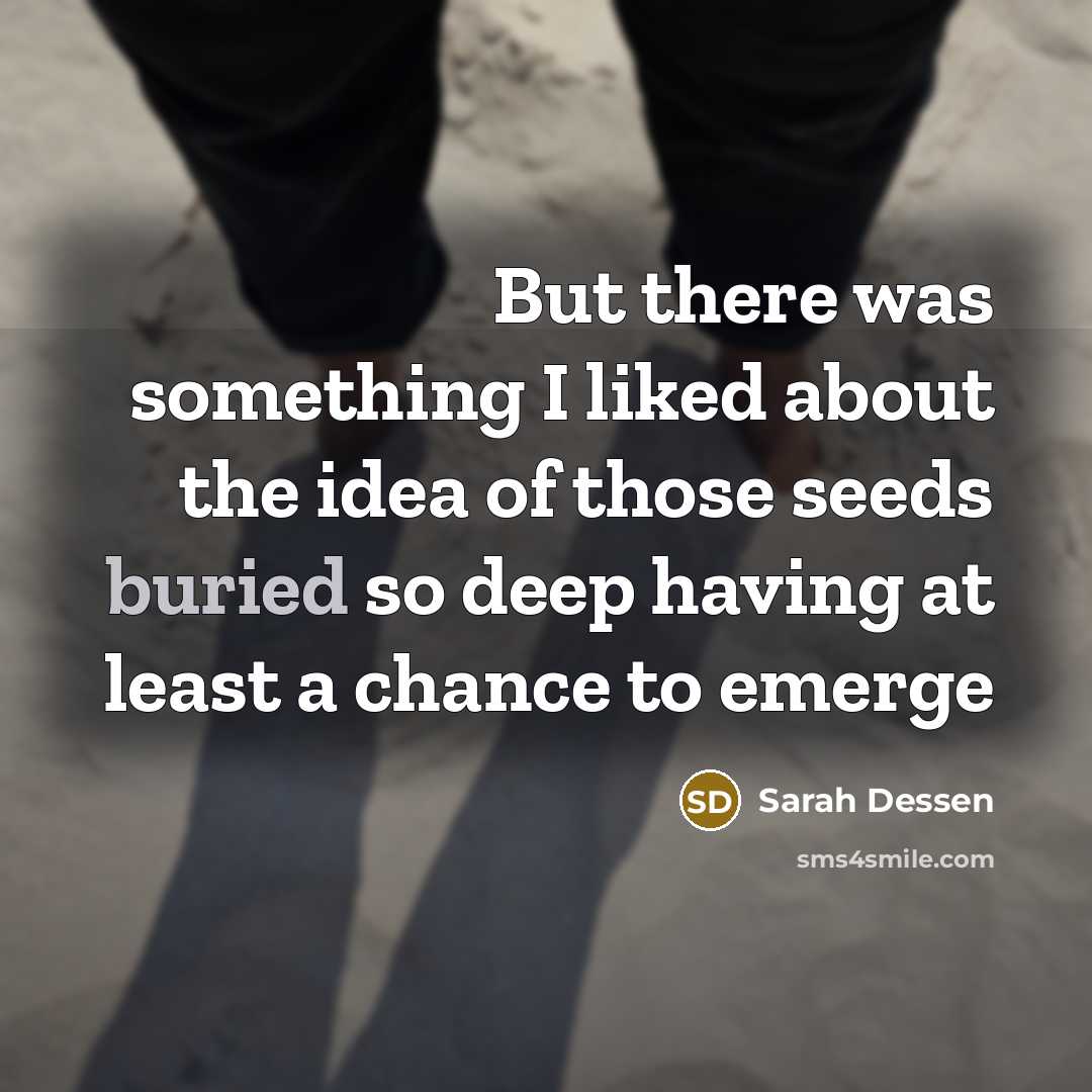 “But there was something I liked about the idea of…” quote by Sarah Dessen
