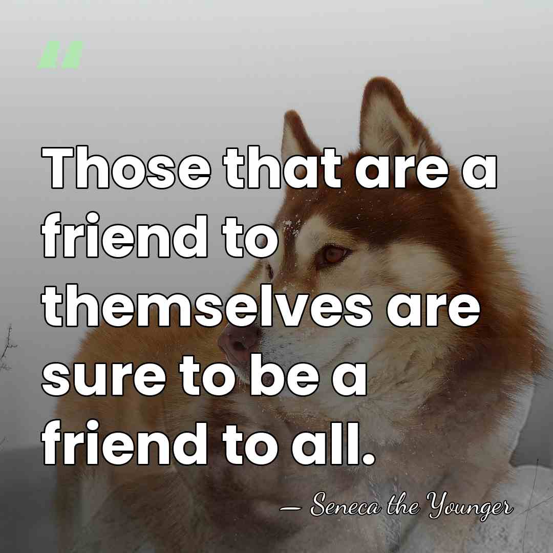 Those that are a friend to themselves are sure to be a&hellip; - Seneca the Younger