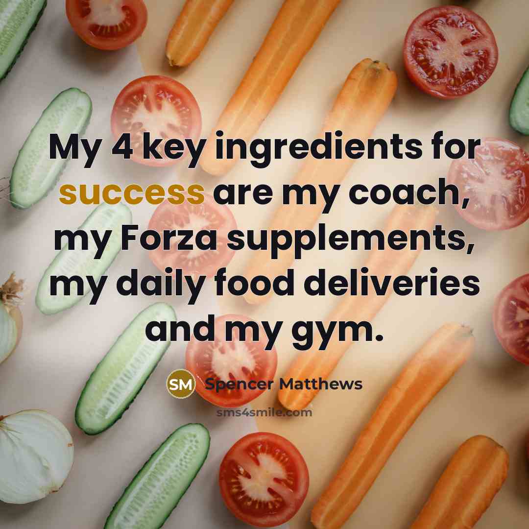 “My 4 key ingredients for success are my coach, my…” quote by Spencer Matthews