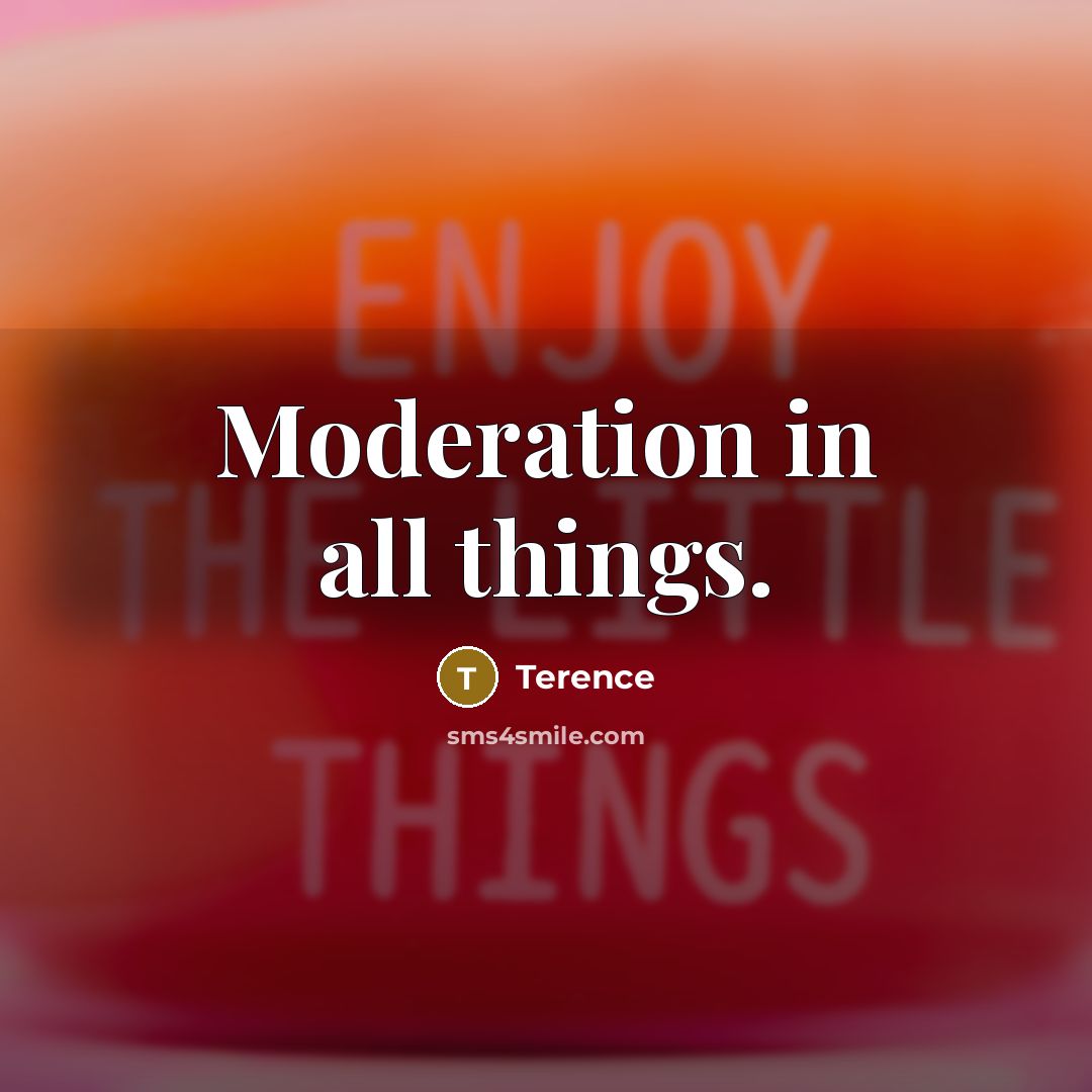 “Moderation in all things.…” quote by Terence
