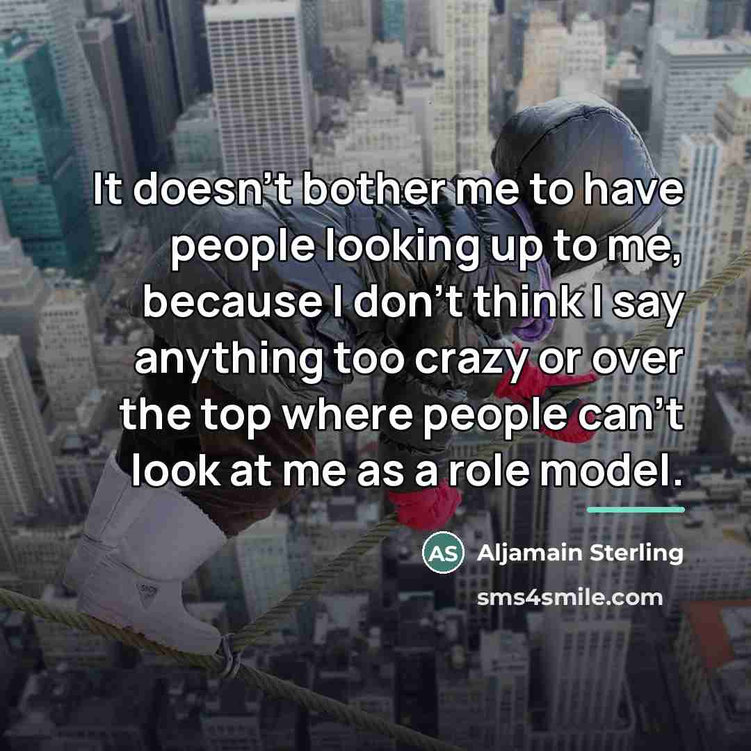 “It doesn't bother me to have people looking up to…” quote by Aljamain Sterling