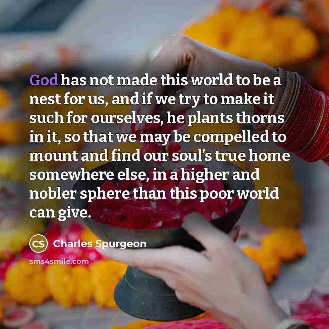 “God has not made this world to be a nest…” quote by Charles Spurgeon