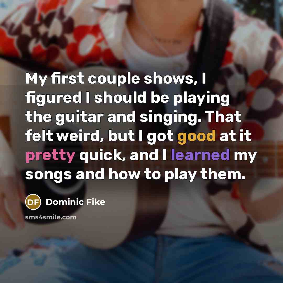 “My first couple shows, I figured I should be playing…” quote by Dominic Fike