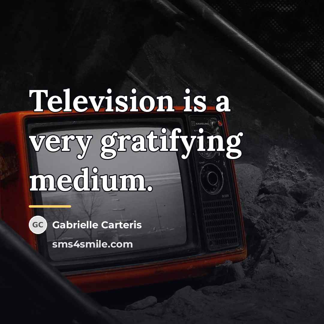 “Television is a very gratifying medium.…” quote by Gabrielle Carteris