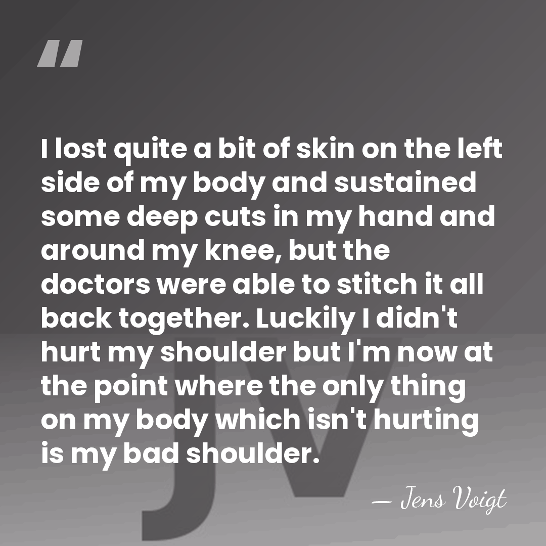 I lost quite a bit of skin on the left side of&hellip; - Jens Voigt