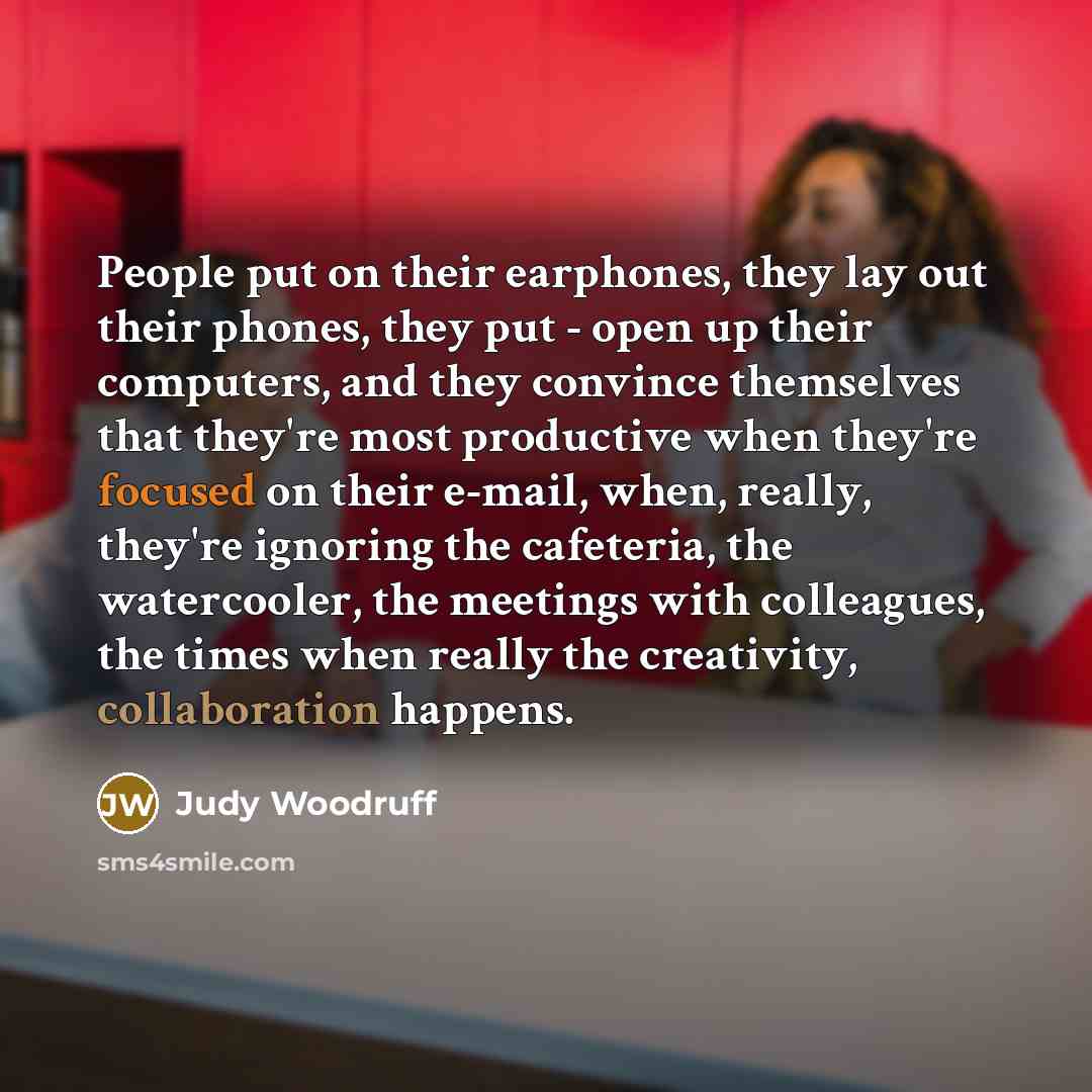 “People put on their earphones, they lay out their phones,…” quote by Judy Woodruff