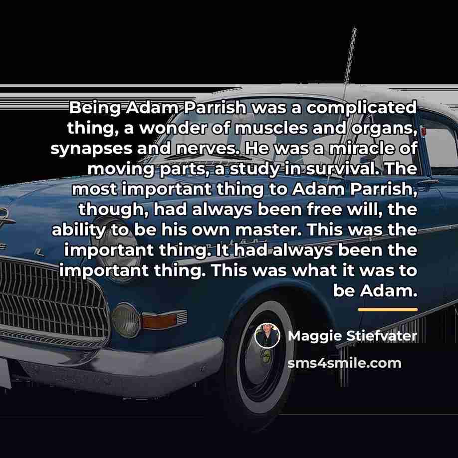 “Being Adam Parrish was a complicated thing, a wonder of…” quote by Maggie Stiefvater