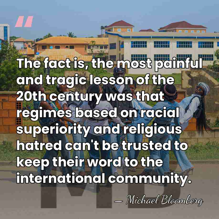 The fact is, the most painful and tragic lesson of the 20th&hellip; - Michael Bloomberg