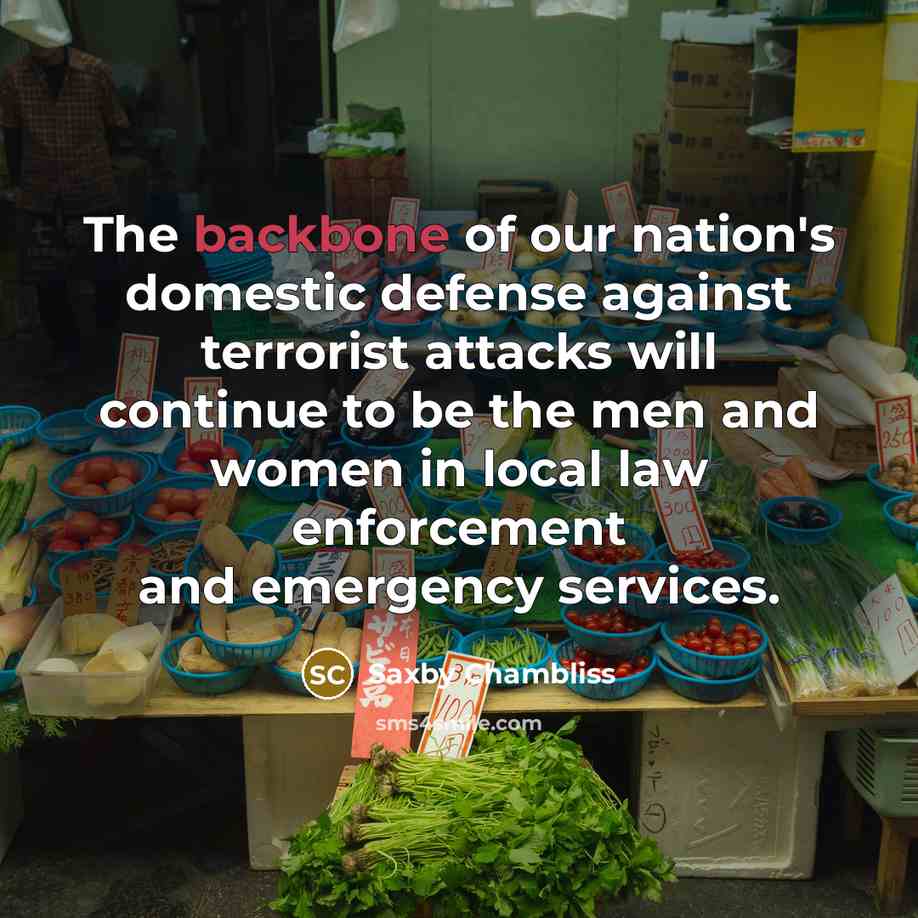 “The backbone of our nation's domestic defense against terrorist attacks…” quote by Saxby Chambliss