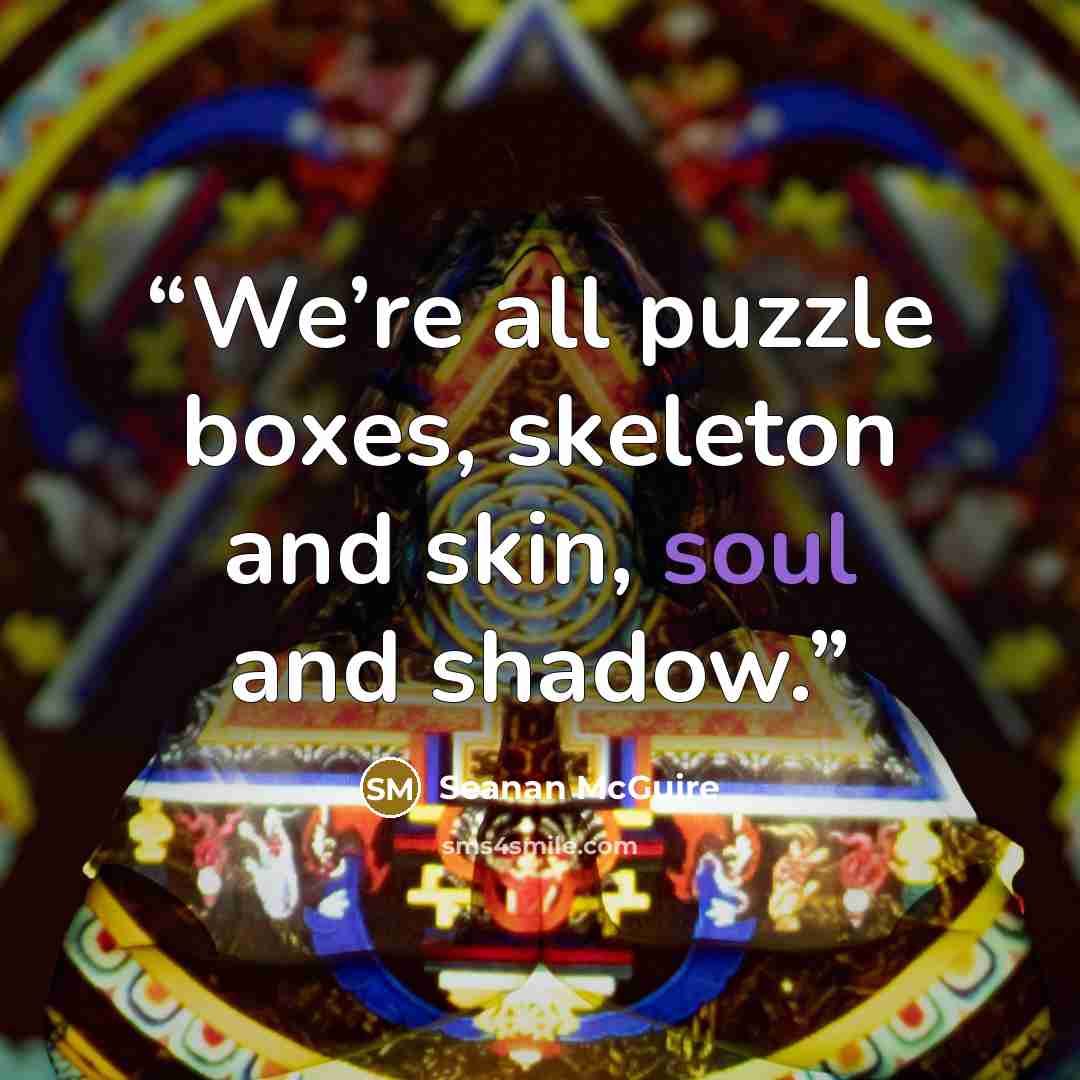 “We’re all puzzle boxes, skeleton and skin, soul and shadow.” quote by Seanan McGuire