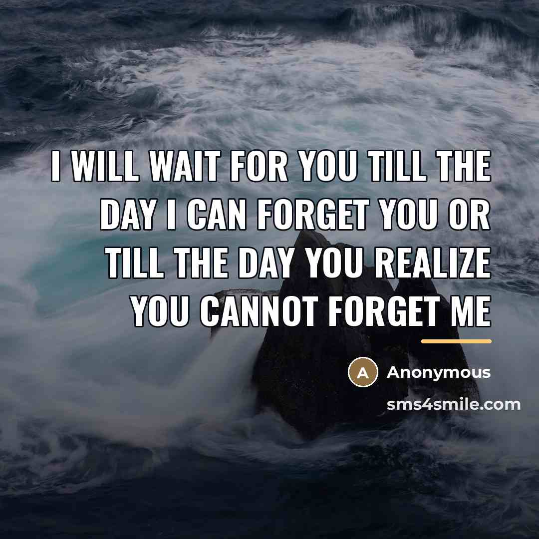 “I will wait for you till the day I can…” quote by Anonymous