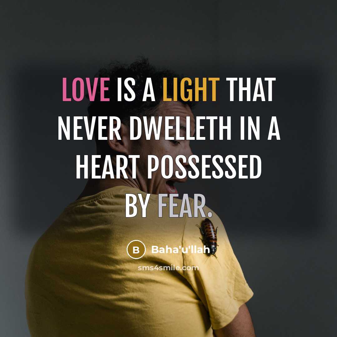 “Love is a light that never dwelleth in a heart…” quote by Bahá'u'lláh