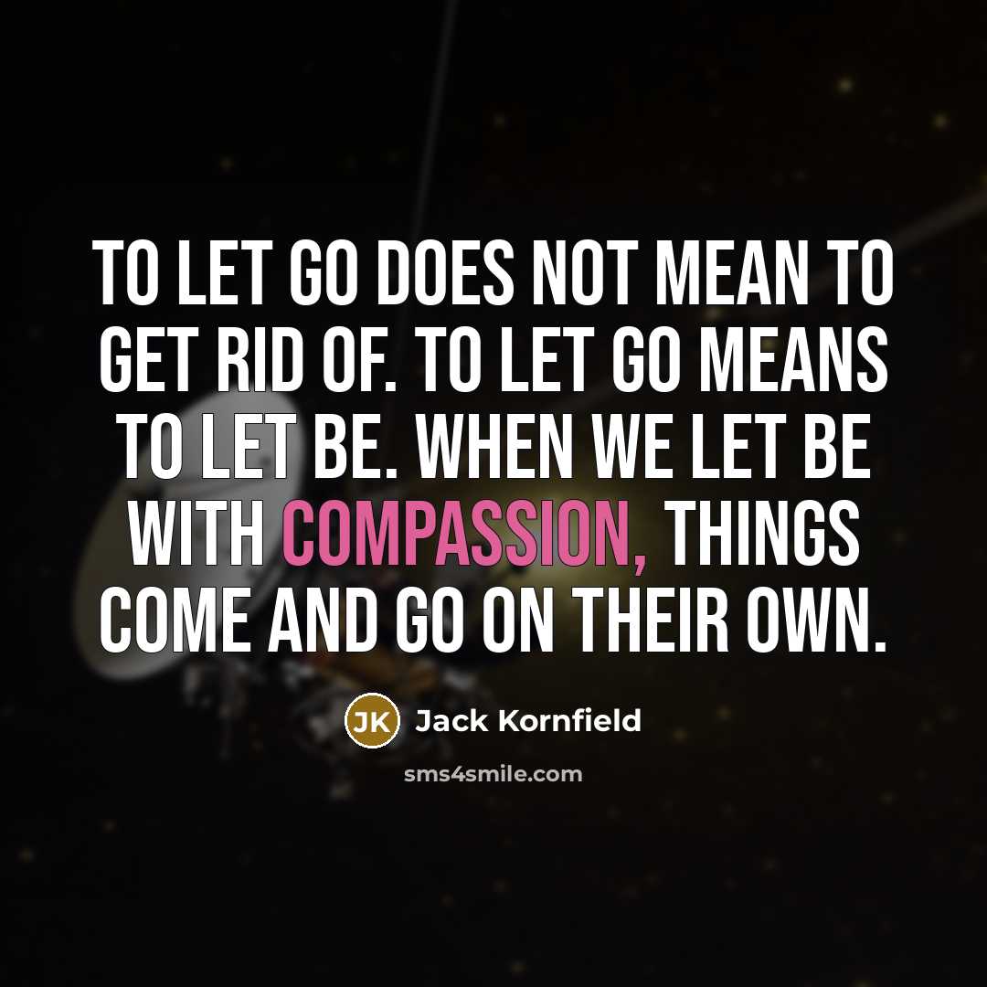“To let go does not mean to get rid of.…” quote by Jack Kornfield