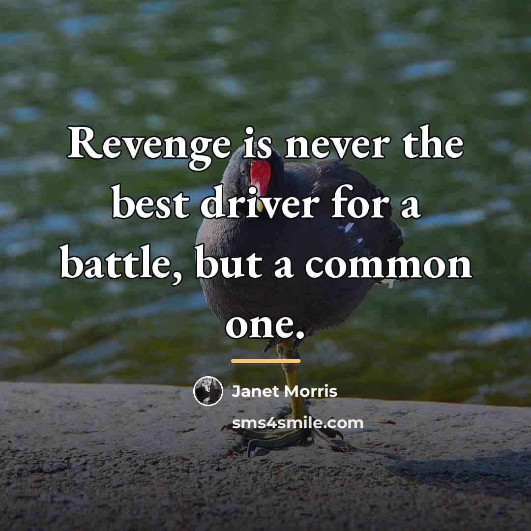 “Revenge is never the best driver for a battle, but…” quote by Janet Morris