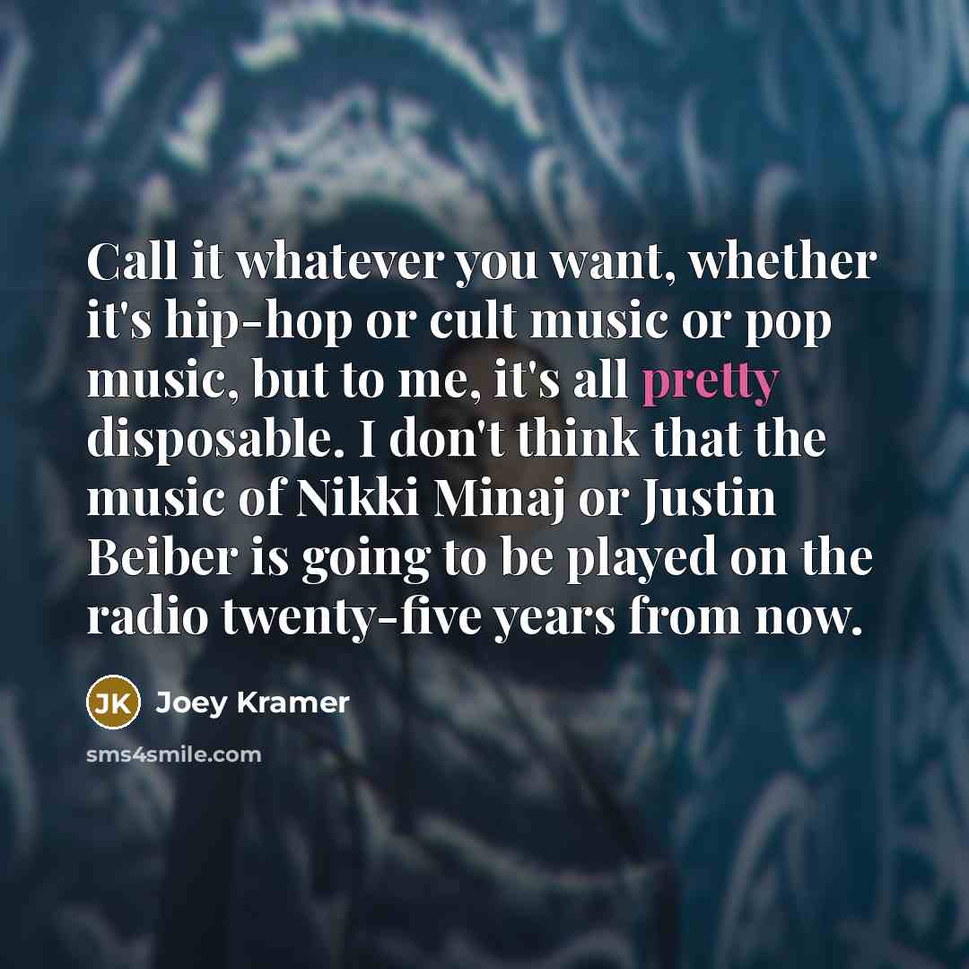 “Call it whatever you want, whether it's hip-hop or cult…” quote by Joey Kramer