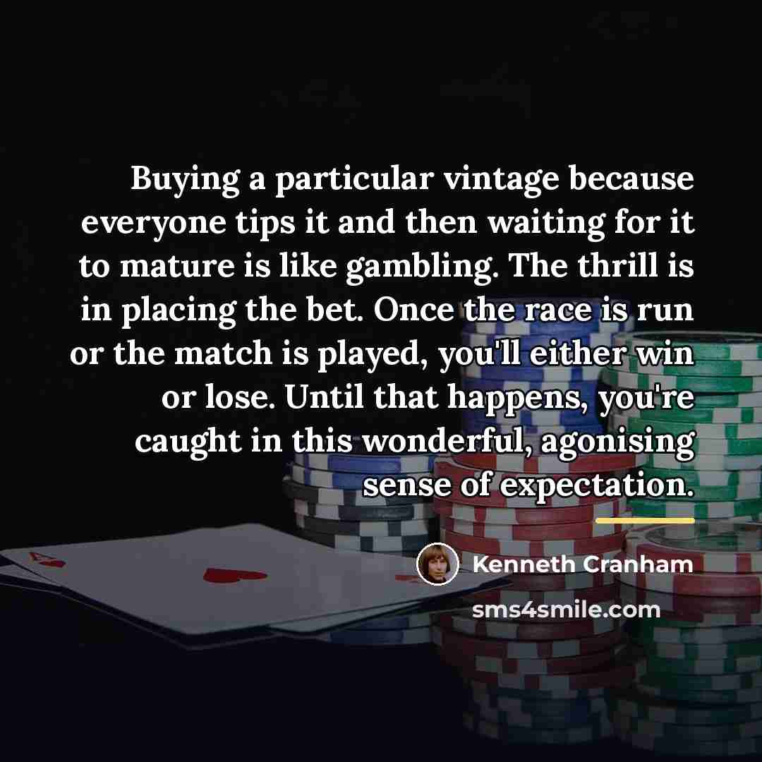 “Buying a particular vintage because everyone tips it and then…” quote by Kenneth Cranham