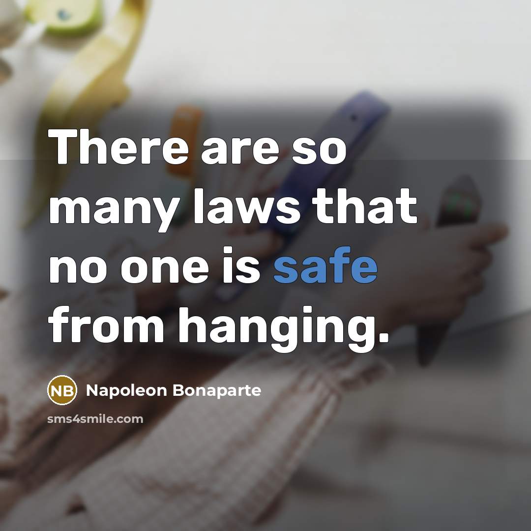 “There are so many laws that no one is safe from hanging.” quote by Napoleon Bonaparte