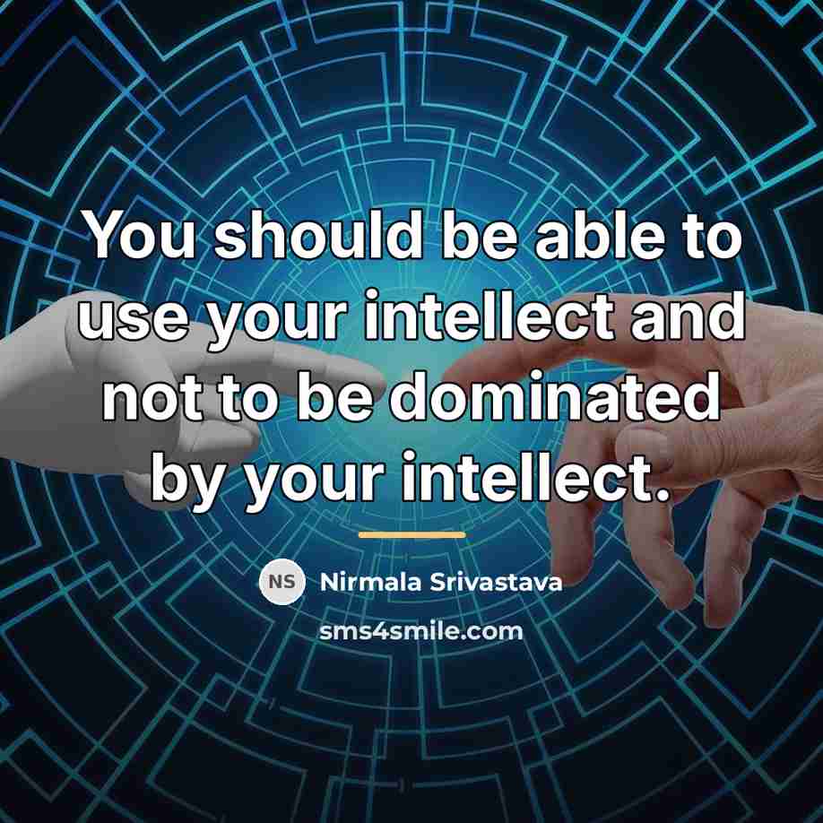 “You should be able to use your intellect and not…” quote by Nirmala Srivastava