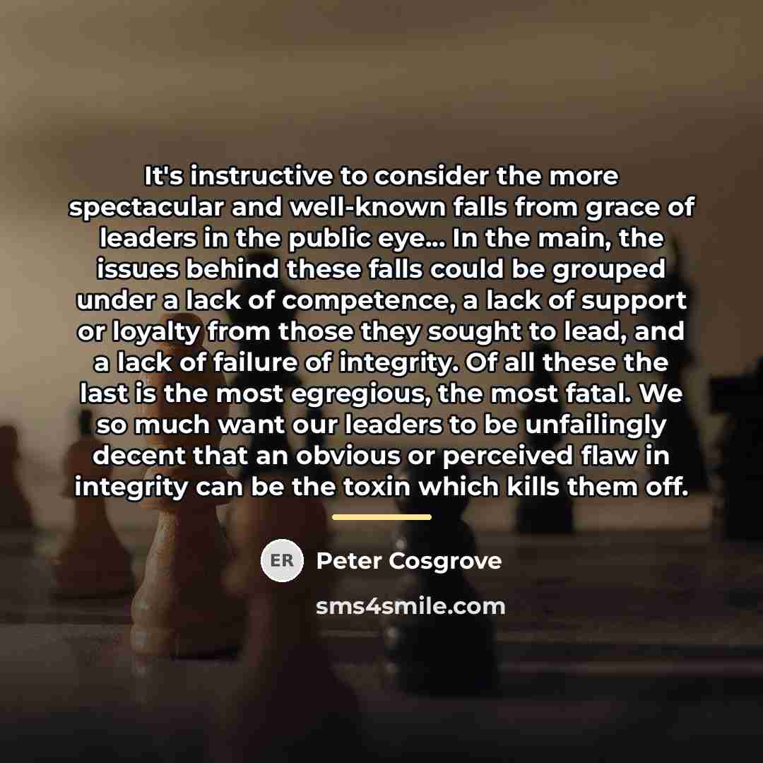 “It's instructive to consider the more spectacular and well-known falls…” quote by Peter Cosgrove