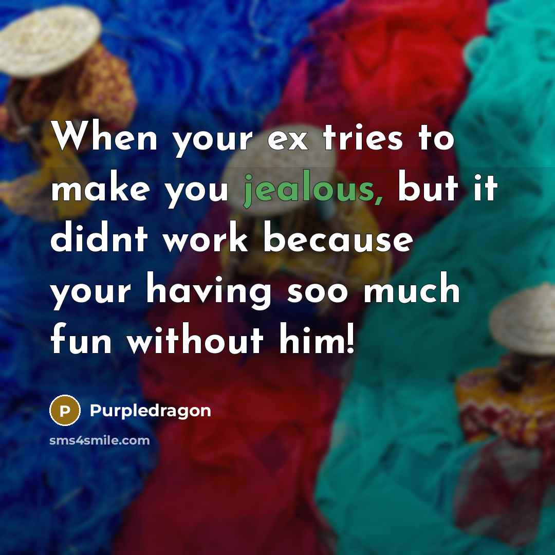 “When your ex tries to make you jealous, but it…” quote by Purpledragon
