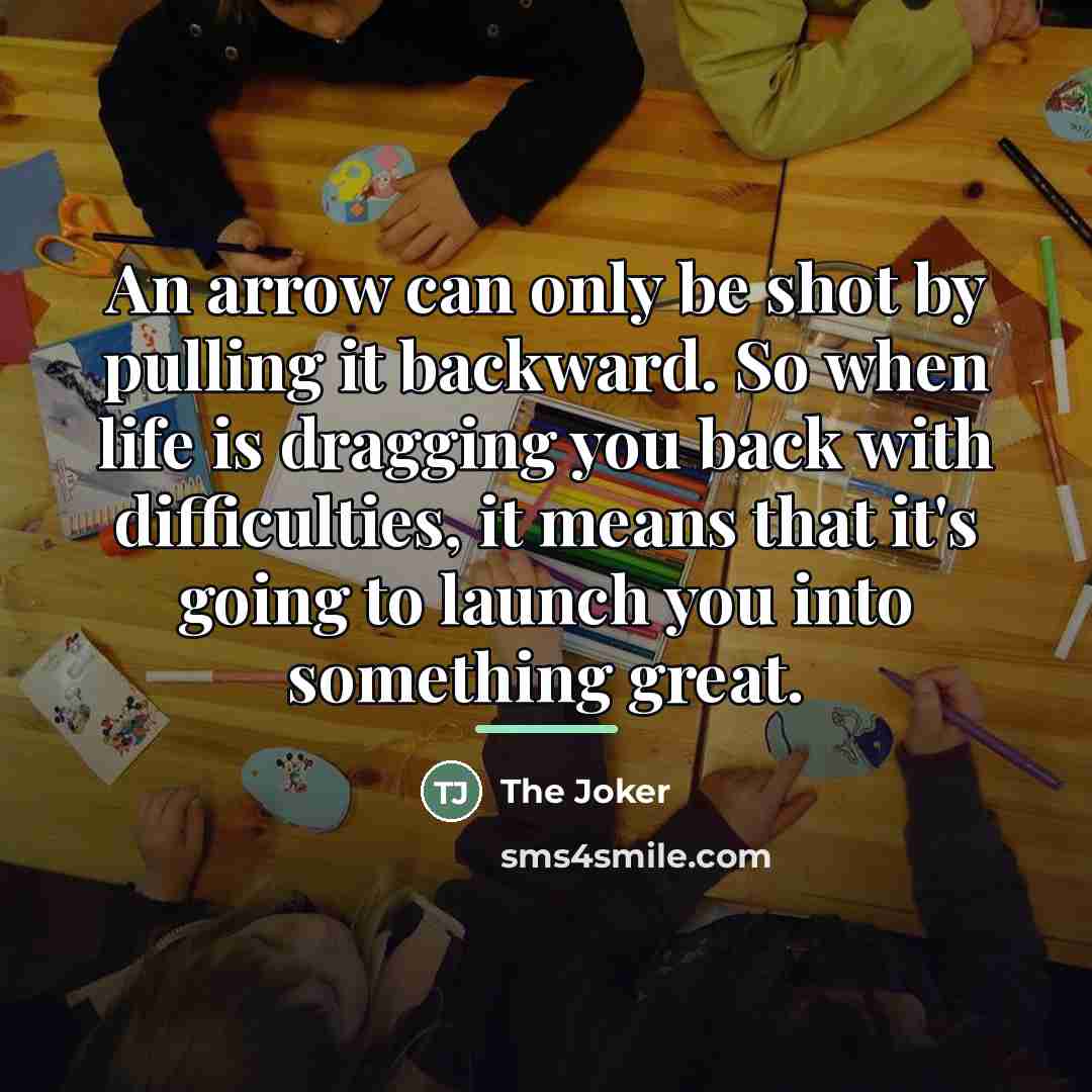 “An arrow can only be shot by pulling it backward.…” quote by The Joker